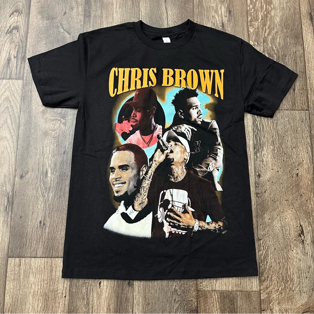 Chris Brown Singer Music 100% Cotton T-Shirt Men’s Size M Black